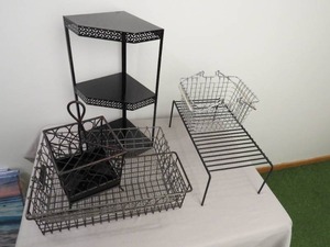 6 Piece Mixed Lot of Metal BasketsDisplay Racks