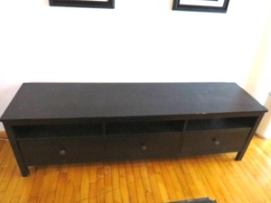 Black Painted Entertainment Center - 72 x 18 x 22