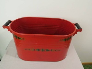 Metal Hand Painted Catch all Basket