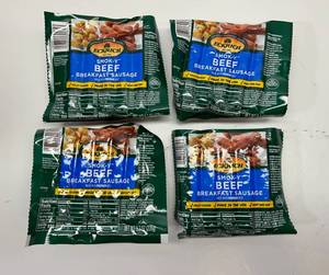 L. 4x 8.3oz  Ecrich Smok-y Beef Breakfast Sausage Links