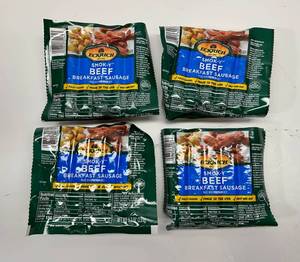L. 4x 8.3oz  Ecrich Smok-y Beef Breakfast Sausage Links