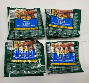 L. 4x 8.3oz  Ecrich Smok-y Beef Breakfast Sausage Links