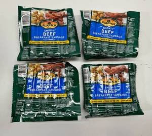 L. 4x 8.3oz  Ecrich Smok-y Beef Breakfast Sausage Links