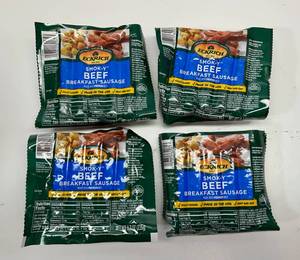 L. 4x 8.3oz  Ecrich Smok-y Beef Breakfast Sausage Links