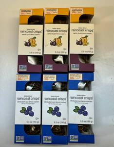 MM. 6x (3 each)5.3oz Raincoast Crisps-Wild Blueberry & Apricot Fig & Lemon Crackers