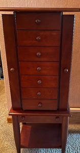 lot 64 image: Cherry Finish Jewelry Armoire