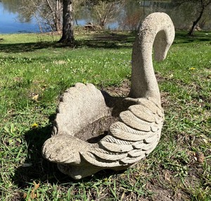 lot 35 image: Cement Swan Planter