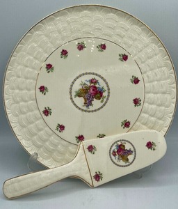 lot 96 image: Erphila Art Pottery Cake Plate and Server