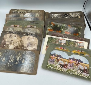 lot 114 image: LOT of 50 Victorian Stereo View Cards