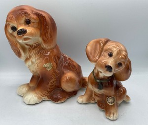 lot 120 image: Royal Copley Ceramic Dog Planter & Ceramic Puppy
