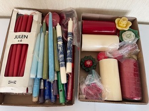 lot 137 image: LOT of Candles Tapers Pillars Flowers Various Sizes