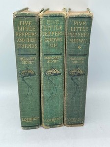 lot 158 image: 3 Vintage Books Five Little Peppers by Margaret Sidney