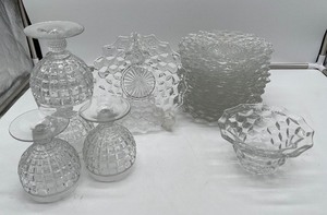 lot 185 image: 14 plates one dish 4 water goblets