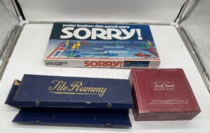 lot 204 image: LOT Board Games Trivial Pursuit  Sorry  Tile Rummy