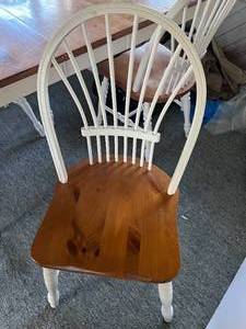 lot 298 image: Wood Kitchen Table and Four Chairs