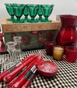 lot 292 image: Green Sherbet Glass Lot of 6