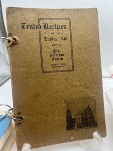 lot 368 image: 1926 First Lutheran Church Albert Lea Cook book with local advertising and more