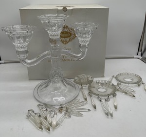 lot 386 image: Shannon Crystal by Godinger 24% Lead Crystal Three Light Candelabra