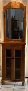 lot 399 image: Oak Hall Tree with Mirror and Storage