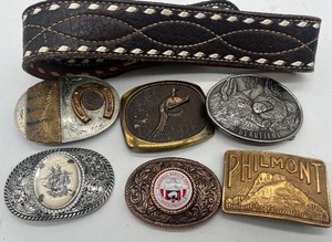 lot 447 image: Belt Buckle and Belt Lot