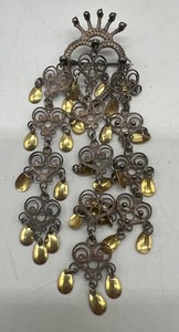 lot 488 image: Vintage Norwegian Wedding Brooch Heart Crown Sterling