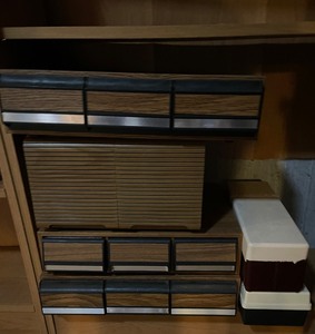lot 458 image: Cassette Storage Drawers FULL of cassette taps and View Master Slides