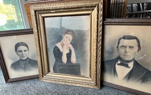 lot 342 image: Three Antique Portraits with Frames