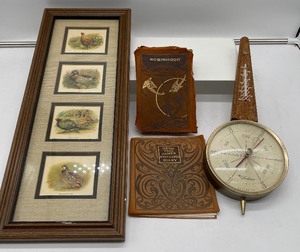 lot 312 image: Robin Hood James Whitcomb Vintage Books and Barometer Lot