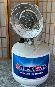 lot 345 image: Propane Sunflower Heater with LP Tank