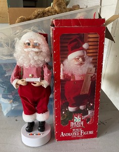 lot 418 image: Christmas Tree 7 foot Lights, Garland, Animated Santa