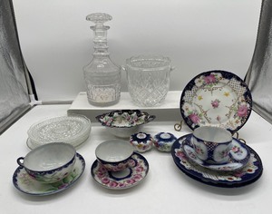 lot 412 image: Lenox Crystal Decanter Ice Bucket and Nippon China