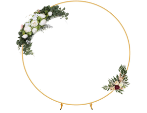 lot 437 image: 6.56FT Gold Round Wedding Arch Stand