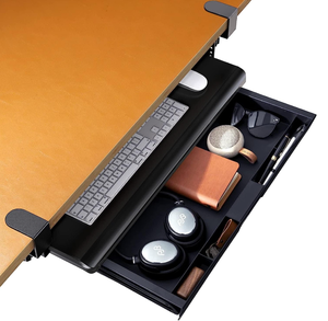 lot 114 image: HUANUO Keyboard Tray, Pull Out Drawer Under Desk - Keyboard Tray Under Desk Slide, wStorage Organizer