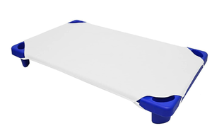 lot 153 image: LOT OF 48 White Day Care Cot Sheet Set Fitted Sheet Pre-School Cot Sheet Nap