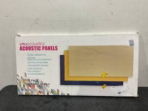 lot 85 image: LOT OF 3 UMIACOUSTICS Flame Retardant Art Acoustic Panels Sound Absorbing