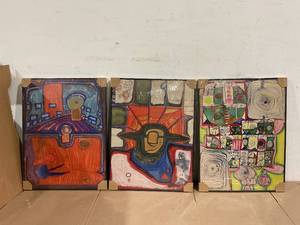 lot 157 image: LOT OF 3 Wall Mount Art Decorations