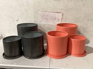 lot 461 image: LOT OF 6 Large Planter, 81012 inch Set of 3,Plant Pots for Outdoor or Indoor Plants