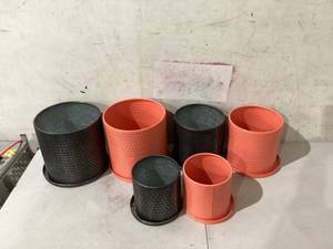 lot 462 image: LOT OF 6 Large Planter, 81012 inch Set of 3,Plant Pots for Outdoor or Indoor Plants