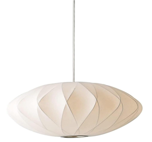 lot 19 image: Silk Pendant Light, Modern White Lantern Fabric Silk Ceiling Hanging Lamp Saucer Chandelier