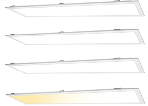 lot 31 image: LOT OF 4 1x4 FT LED Flat Panel Light Drop Ceiling, 0-10V Dimmable 3000K-4000K-5000K 3 Color Selectable