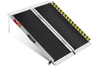 lot 63 image: Portable Wheelchair Ramp, Non-Slip Aluminum Folding Handicap Ramp