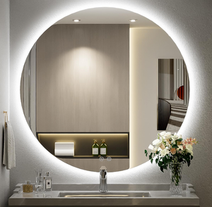 lot 97 image: LED Backlit Vanity,6000K Wall Mounted Round Mirror with Lights,Dimmable Lighted Bathroom Mirror with Anti-Fog