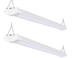 lot 163 image: LOT OF 2 Hykolity Pir Sensor 4FT 120W LED Shop Light, 5000K Daylight