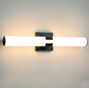lot 223 image: Black Vanity Lights for Bathroom, LED Vanity Light Modern Bathroom Light Fixtures, 28W Sconces Wall Lighting with Acrylic Shade for Mirror