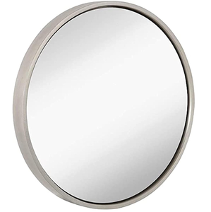 lot 239 image: Hamilton Hills Circle Silver Framed Wall Mirror