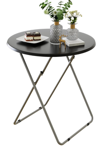 lot 247 image: Folding Round TV Tray Table,TV Dinner Table with Sturdy MDF Top,Eating Trays for Living Room