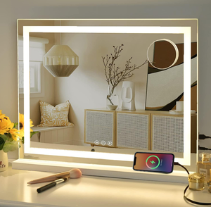 lot 271 image: Vanity Mirror with Lights, Makeup Mirror, Hollywood Mirror with 3 Color Modes & Adjustable Brightness, Detachable 10x Magnification