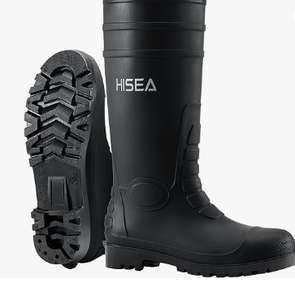 lot 307 image: HISEA Steel Toe Rain Boots PVC Rubber Boots,Size 10