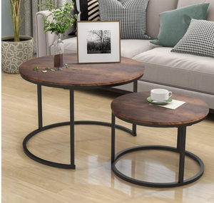 lot 318 image: Round Coffee Table Set of 2 for Living Room