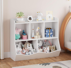 lot 330 image: IDEALHOUSE Kids Bookshelf and Bookcase Toy Storage Multi Shelf with Cubby Organizer Cabinet